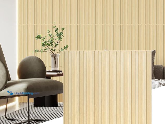 Lot 49-5409752 - STICKGOO Slat Wall Panels, 3D Wall Decor PVC Fluted Textured Panel, 12-Pack, 19.7 x 19.7in - Oak Unu...