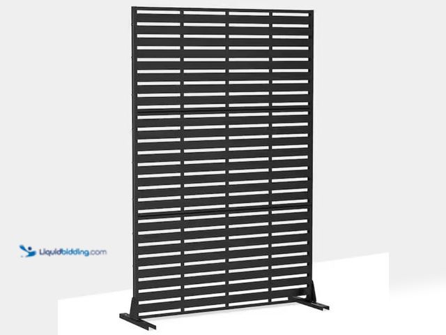 Lot 49-2001119 - Dovelina 72 in. Adrian Metal Outdoor Garden Fence Privacy Screen Garden Screen Panels in Black, Mode...