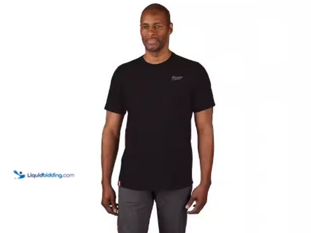 Lot 49-2022822 - Lot of (2) Milwaukee Men's Medium Black Cotton/Polyester Short-Sleeve Hybrid Work T-Shirt, Model # 6...