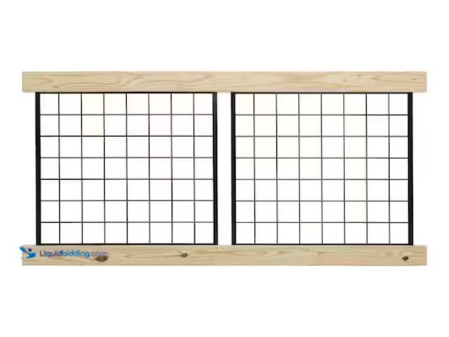 Lot 49-2000318 - ProWood 3 ft. x 6 ft. Pressure-Treated Pine Wood Deck Line Railing Kit with Black Powder-Coated Hog ...