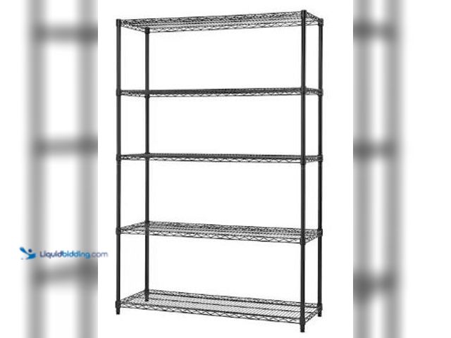 Lot 49-1517198 - TRINITY
Black Anthracite 5-Tier Steel Wire Shelving Unit (48 in. W x 72 in. H x 18 in. D), Model # ...