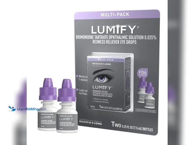 Lot 49-3481625 - Lumify Redness Reliever Eye Drops, 15 ml., Model# 100499650, New, (2 bottles total per pack).  Ref#C...