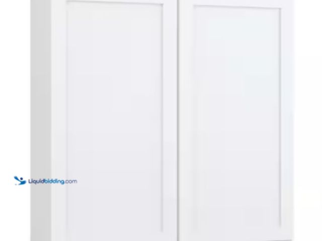 Lot 49-2025292 - Hampton Bay Courtland 36 in. W x 12 in. D x 36 in. H Assembled Shaker Wall Kitchen Cabinet in Polar ...
