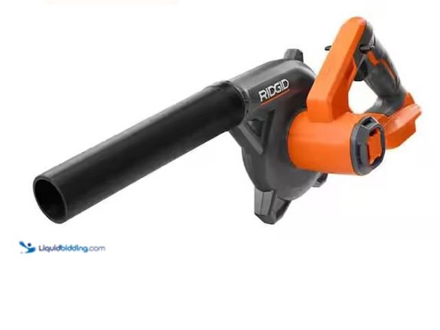 Lot 49-1568942 - RIDGID 18V Lithium-Ion Cordless Compact Jobsite Blower with Inflator/Deflator Nozzle Model # R86043B...