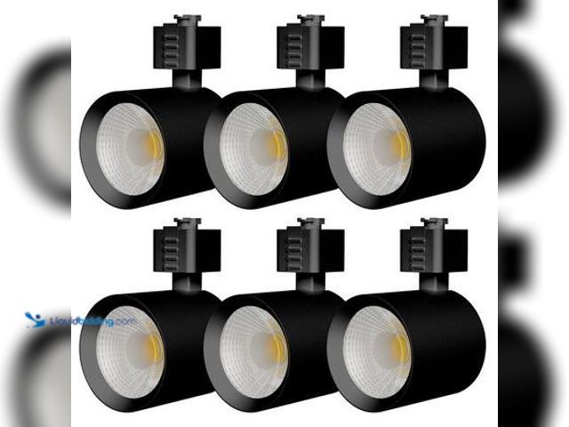 Lot 49-5544254 - J-Type Integrated LED Linear Track Lighting, Cylinder Track Head, Soft Black, 3000K 800LM CRI90 (6-P...