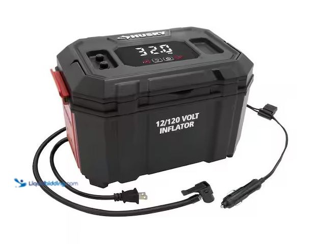 Lot 49-1576674 - Husky 12-Volt/120-Volt Home & Auto Tire Inflator Model # H12120N, Unused, Unable To Test  Ref#AHDSB0...