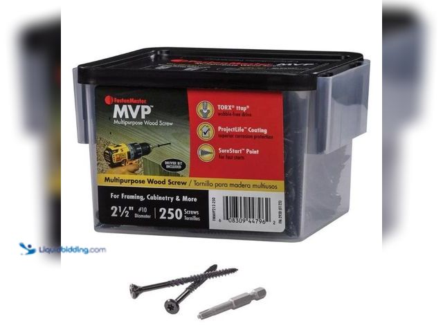 Lot 49-5538752 - FastenMaster
#10 x 2-1/2 in. Torx TTAP Drive Suresink Flat Head MVP Multi-Purpose Wood Screw (250-P...