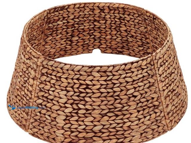 Lot 49-3432171 - Rattan Christmas Tree Collar, Wicker Tree Skirt & Stand Base Cover (Brown Wash, 24 inch), Model # B0...