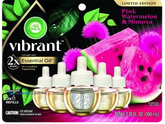 Lot 49-5436848 - Qty 3. Air Wick Plug In Scented Oil Refills, Watermelon and Mimosa, Air Fresheners for Home Long Las...