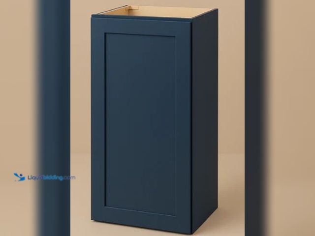 Lot 49-5476697 - Hampton Bay Avondale Ink Blue Shaker Wall Kitchen Cabinet - 18x12x36. Unused with no hardware.