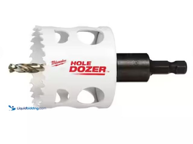 Lot 49-5580889 - Milwaukee
2-1/8 in. Hole Dozer Bi-Metal Hole Saw with 3/8 in. Arbor & Pilot Bit. Store SKU # 220997...