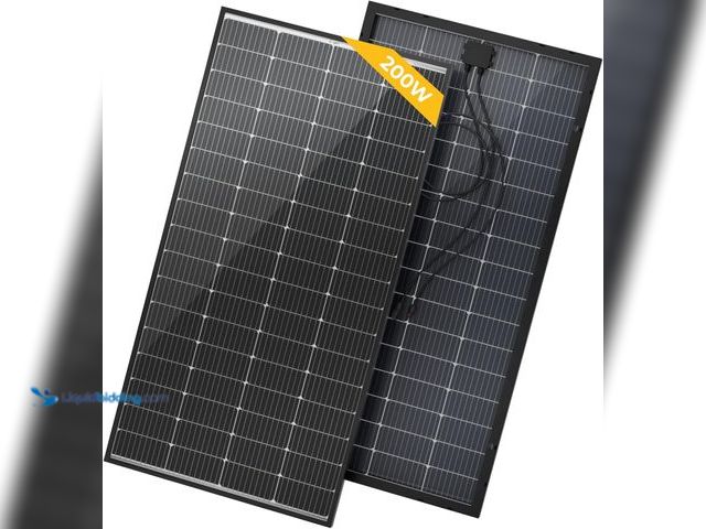 Lot 49-5485991 - BougeRV Bifacial 200 Watts Mono 10BB Cell Solar Panel, 23% High-Efficiency Monocrystalline Module Wo...