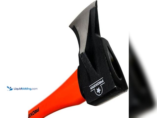 Lot 49-1518286 - Proxima 4.5 lbs Wood Log Splitter Axe with 33 inches Anti-Slip Handle, Heavy Duty 3-3/4 inches High ...