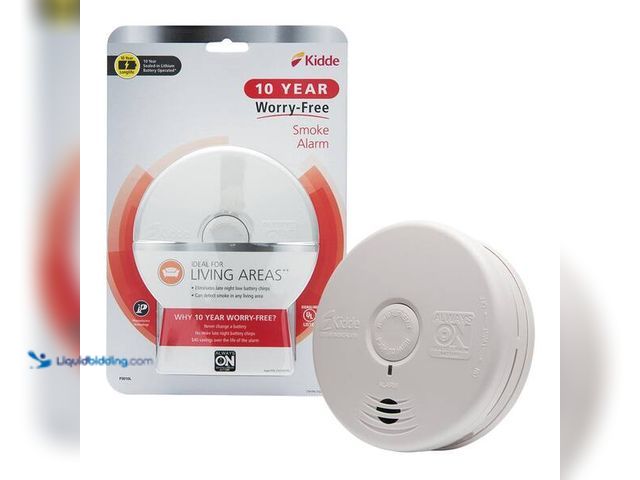 Lot 49-5476388 - Kidde
10 Year Worry-Free Battery Powered Smoke Detector with Photoelectric Sensor Item is Unused 2p...
