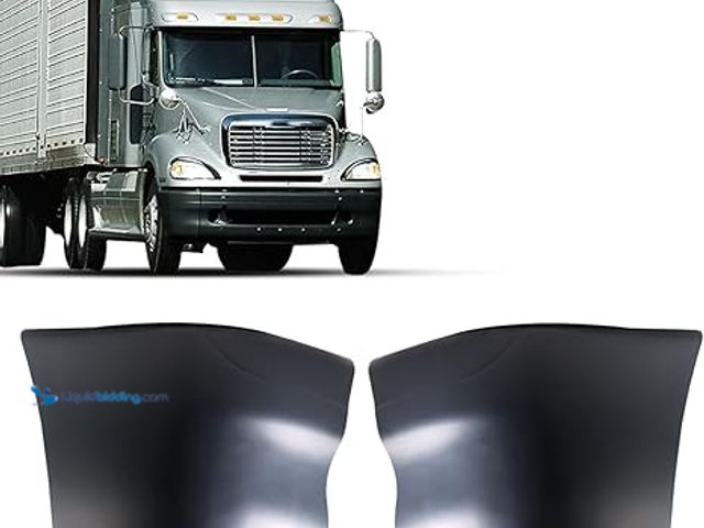 Lot 49-3482761 - Black Freightliner Columbia Corner Cover Replacement Bumpers - Pair Set for 2002-2011 Semi Trucks - ...