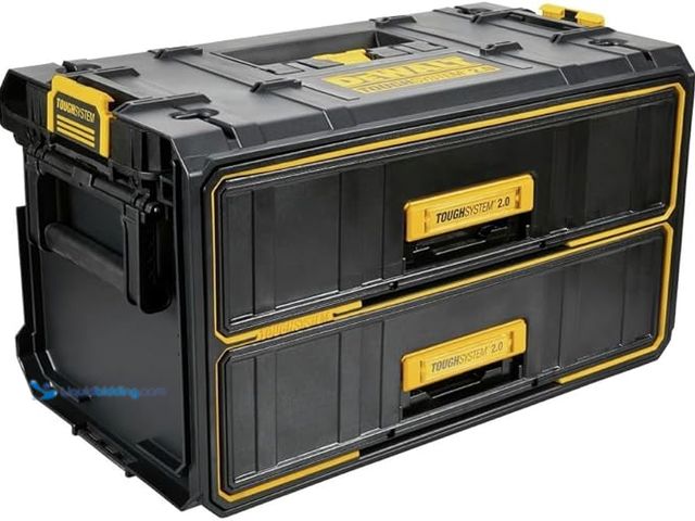 Lot 49-5433574 - DEWALT ToughSystem Tool Box, 2.0 Two-Drawer, 21.8in. (DWST08320). Item is Unused,Dirty/scuffs and sc...