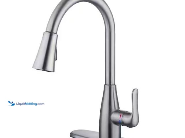 Lot 49-1568965 - Glacier Bay McKenna Single-Handle Pull Down Sprayer Kitchen Faucet in Stainless Steel with TurboSpra...