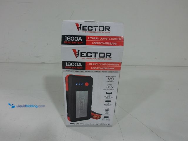 Lot 49-2020653 - VECTOR 1600 Peak Amp Automotive Lithium Jump Starter, Portable Power - 15W USB-A & USB-C, Model # SS...