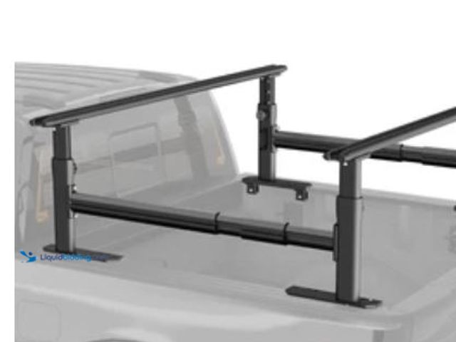 Lot 49-2020987 - Black adjustable utility ladder rack. New, has attachments.,  Ref#Bulk0914
