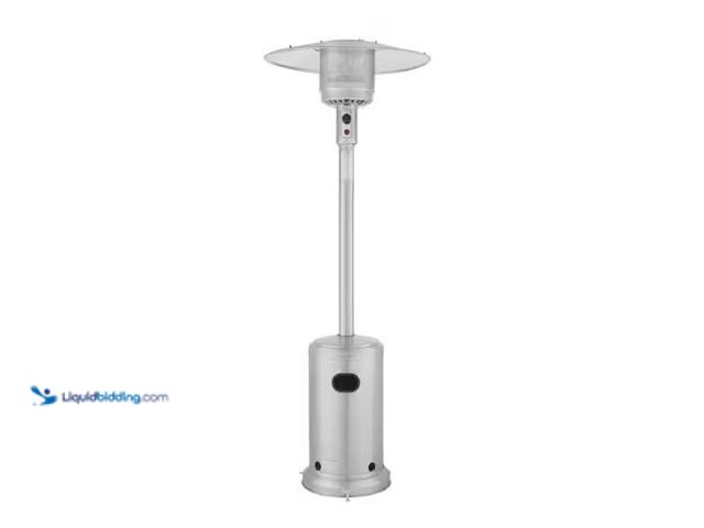 Lot 49-1570133 - Hampton Bay 48000 BTU Stainless Steel Propane Standing Patio Heater with Wheels, Model # NCZH-G-SS, ...