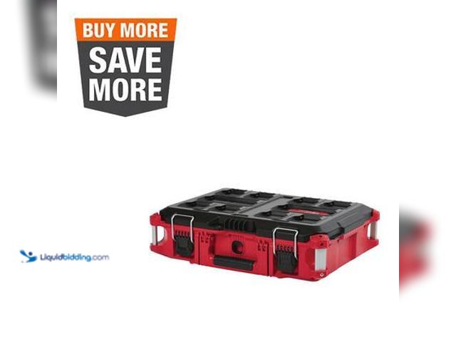 Lot 49-5545269 - Milwaukee PACKOUT 22 in. Medium Red Tool Box with 75 lbs. Weight Capacity Model # 48-22-8424 unused