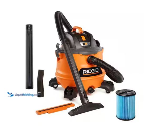 Lot 49-1575963 - RIDGID 14 Gal. 6.0 Peak HP NXT Shop Vacuum Wet Dry Vac with Fine Dust Filter, Locking Hose, Wands an...