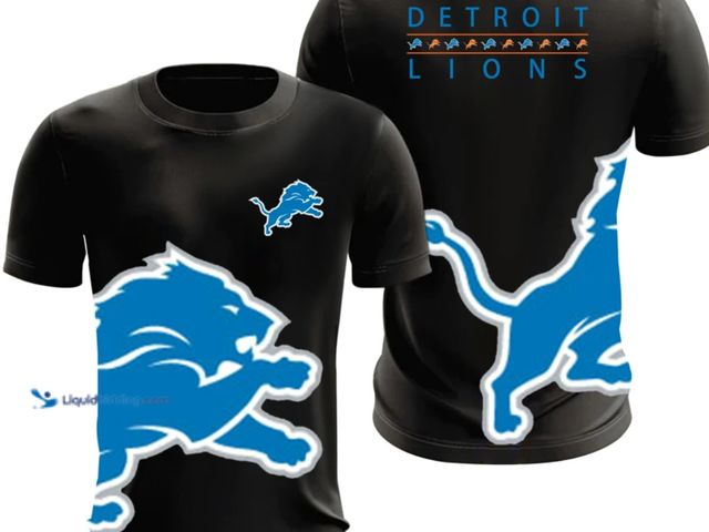 Lot 49-1820253 - 1 New New Detroit Lions Midnight Mascot Team Logo T-Shirt - Black (L)