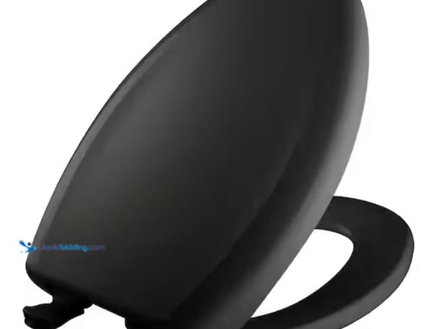 Lot 49-1631283 - BEMIS Elongated Soft Close Plastic Removes for Easy Cleaning and Never Loosens Toilet Seat in Black,...