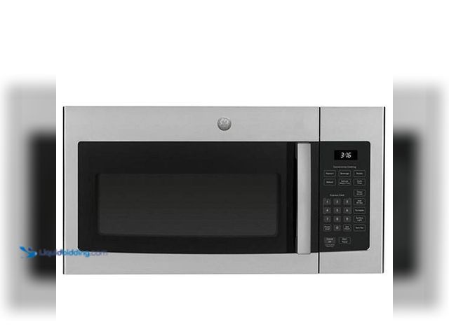 Lot 49-5512794 - GE 1.6 cu. ft. Over-the-Range Microwave in Stainless Steel. Model # JVM3160RFSS, Unused, Hardware in...