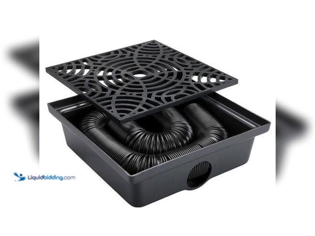 Lot 49-5414336 - (2) Amerimax Stealth Drain 12 in. Black Vinyl Catch Basin Downspout Extension Kit, Unused.
