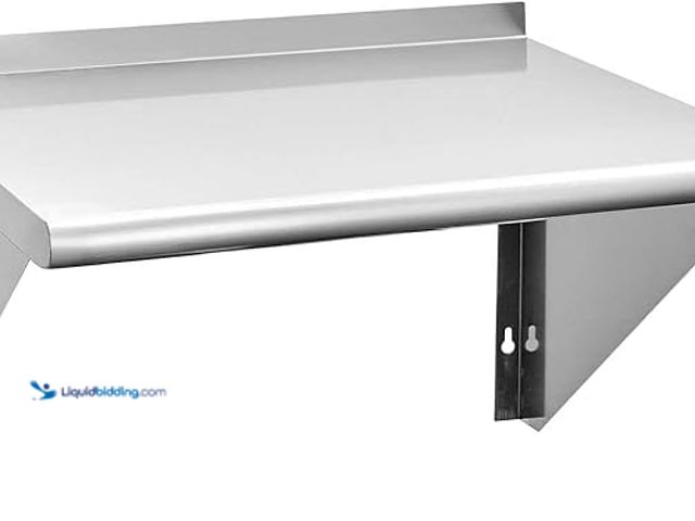 Lot 49-1518341 - HALLY SINKS & TABLES H Stainless Steel Shelf 18 x 24 Inches, 300 lb, Commercial Wall Mount Floating ...