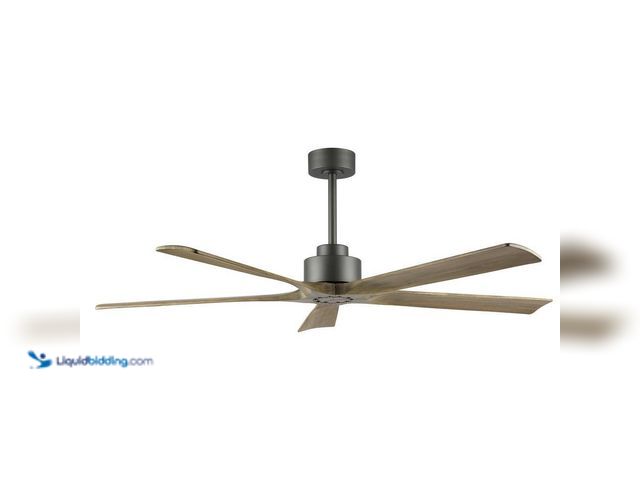Lot 49-5440120 - 60 in. 6 Fan speeds Indoor Ceiling Fan in Grey with Remote (attachment and hardware included) Used