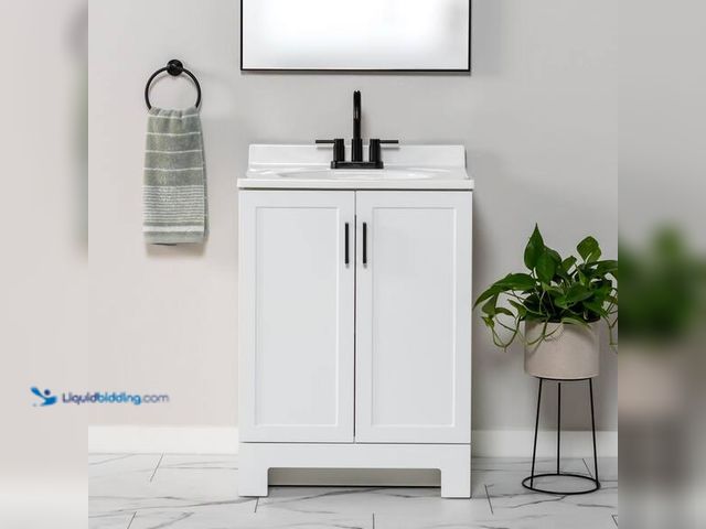 Lot 49-5542698 - Glacier Bay
Oakley 25 in. Single Sink White Freestanding Bath Vanity with White Cultured Marble Top...
