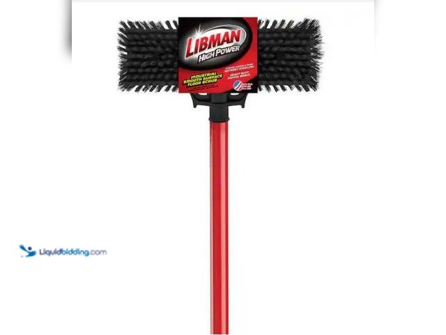 Lot 49-1549257 - Libman Qty (4)13.5 in. High Power Extra-Large Heavy-Duty Floor Scrub Brush with Swiveling Head and S...