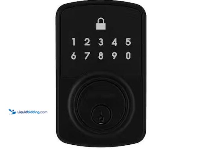 Lot 49-5460448 - Defiant
Square Compact Matte Black Electronic Single Cylinder Deadbolt Wi-Fi Enabled Powered by Hub...