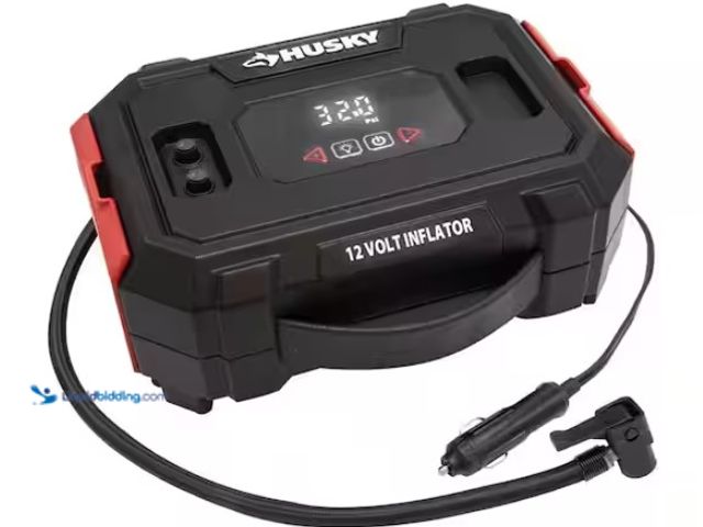 Lot 49-3470887 - Husky 12-Volt Inflator, Fast inflation of vehicle, ATV, UTV, bike tires and sports balls, Model # H1...