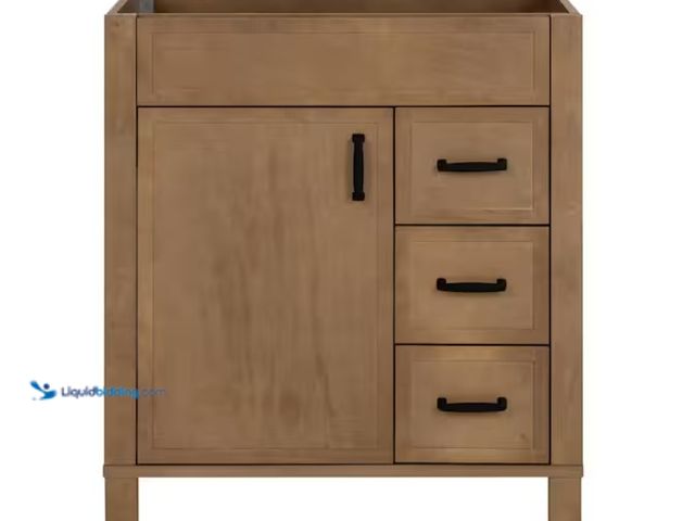Lot 49-1547616 - Home Decorators Collection Winsome 30 in. Bath Vanity Cabinet without Top in Sand, Model # WS30-SD, ...