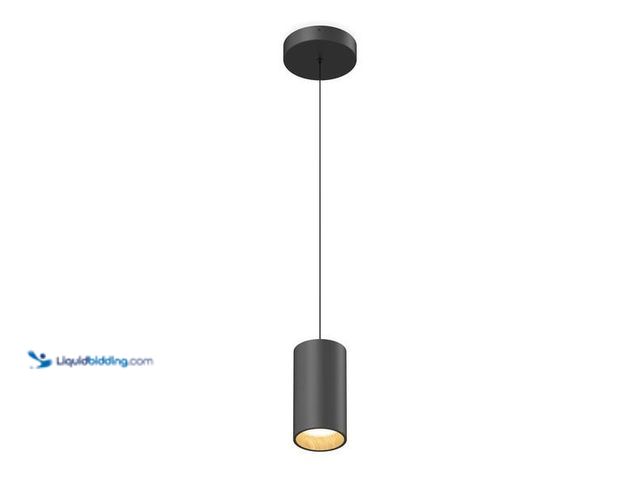 Lot 49-5454122 - Artika Alton 15-Watt 1 Light Black & Wood Modern 5 CCT Integrated LED Mini Pendant Light Fixture for...