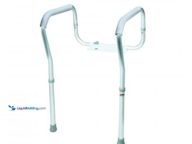 Lot 49-1569001 - Carex Toilet Safety Frame, Gray, 18 to 20 Inch Width, Toilet Mount, 300 lbs. Weight Capacity, Model ...