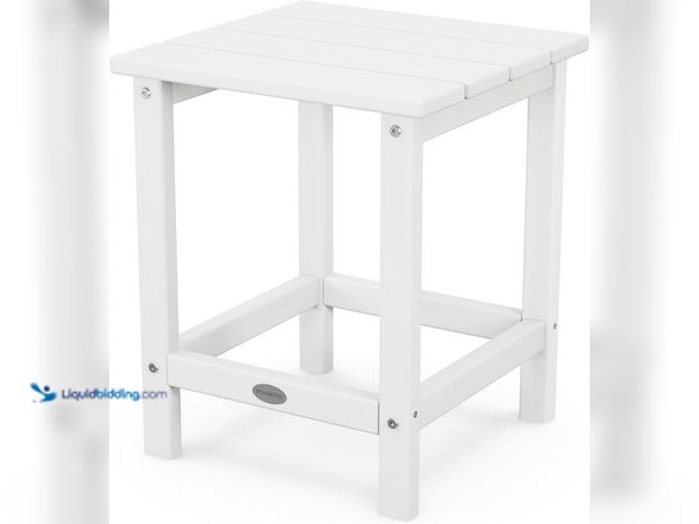Lot 49-5542839 - POLYWOOD Long Island 18" Side Table, White. Model B002HHKIO2. Unused