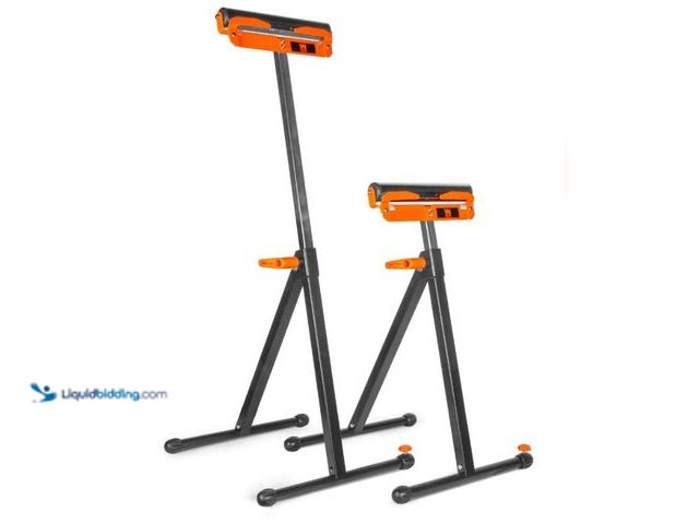 Lot 49-2004539 - WEN 2 Adjustable Roller Stands with Edge Guide, Two Pack, 500-Pound Capacity, MODEL # 4289, Unused. ...