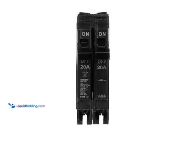 Lot 49-3612909 - Lot of (5) ABB 2-20 Amp Single-Pole Tandem 120-Volt/240-Volt Circuit Breaker (THQLT2020A), Model # T...