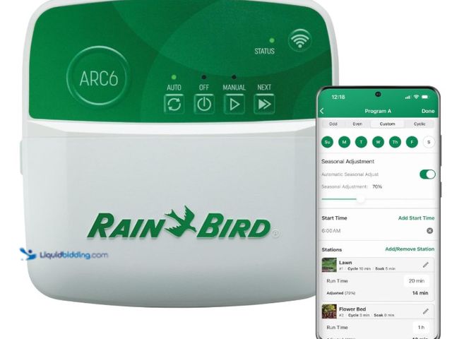 Lot 49-5538803 - Rain Bird
ARC6 6-Zone App Based Indoor Residential Irrigation Controller Unused
