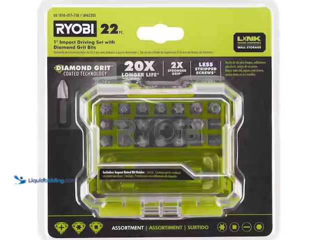 Lot 49-5555481 - RYOBI
1 in. Diamond Grit Driving Set (22-Piece), Factory Sealed