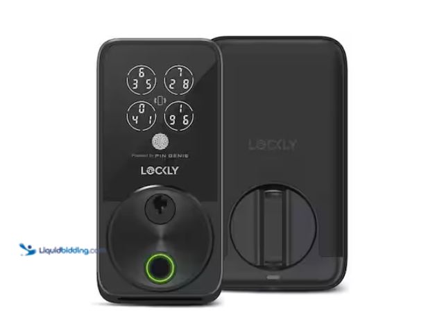 Lot 49-1578047 - Lockly Secure Pro Zeno Series Matte Black Deadbolt Wi-Fi Smart Lock, Apple Home Key, Fingerprint, Ke...
