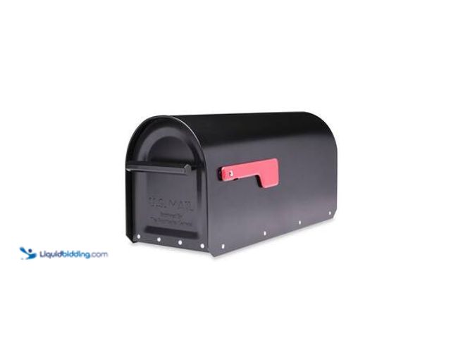 Lot 49-5559257 - Architectural MailboxesSequoia Black, Large, Steel, Heavy Duty Post Mount Mailbox. Model # 5560B-R-1...