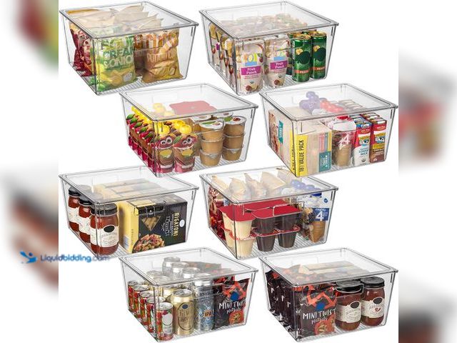 Lot 49-5410320 - CLEARSPACE Plastic Storage Bins with Lids XL – Perfect Kitchen Organization or Pantry Storage – Frid...