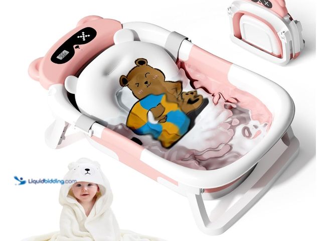 Lot 49-3481739 - Collapsible Baby Bathtub for Newborn to Toddler (0-18 Month) - Portable Baby Bath Tub for Travel, Ne...