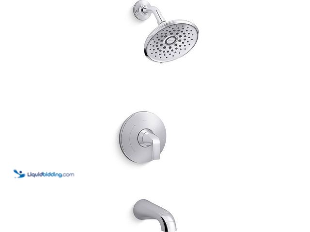 Lot 49-5435531 - KOHLER
Cursiva Single-Handle 3-Spray Tub and Shower Faucet 1.75 GPM in Polished Chrome (Valve Inclu...