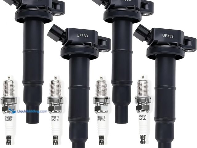 Lot 49-3528877 - Muge Racing 4PCS UF333 Ignition Coil & 7092 Spark Plugs for Toyota Camry/Corolla/Highlander/RAV4/Mat...